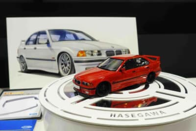 ハセガワ カスタムバージョン BMW M3:ハセガワのカスタムバージョンには、フロントリップスポイラーを追加。少しのパーツ追加で大きく印象を変えるアプローチが光る意匠だ