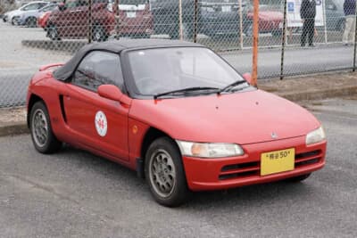 ホンダ ビート:成田市周辺で開催されたニューイヤーラリーに出場した1991年式モデルだ