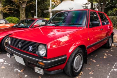 フォルクスワーゲン ゴルフ2 CLi：新車から35年が経つとは思えないほどグッドコンディションを維持しているフロントマスク