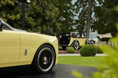 ロールス・ロイス ファントム ゴールドフィンガー(左)とファントムIII セダンカ・デ・ヴィル(右)。そのカラーリングからもオマージュモデルと理解できる