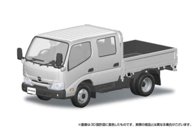 アオシマ 日野デュトロ ダブルキャブ:働くクルマの定番カラーである清潔感あふれるホワイト