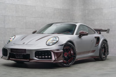 ポルシェ 911ターボS：フルカーボンのフロントリップなどで迫力を増したマンソリーのソフトキット仕様