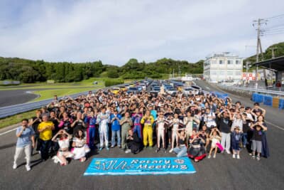 2026年7月11日に茂原ツインサーキットで開催された「第2回絆ロータリーミーティング by Team Rotary Exhibition」の集合写真