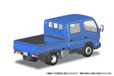 アオシマ 日野デュトロ ダブルキャブ:アオリのプレスラインやフラットな荷台のディテールまで細かく再現