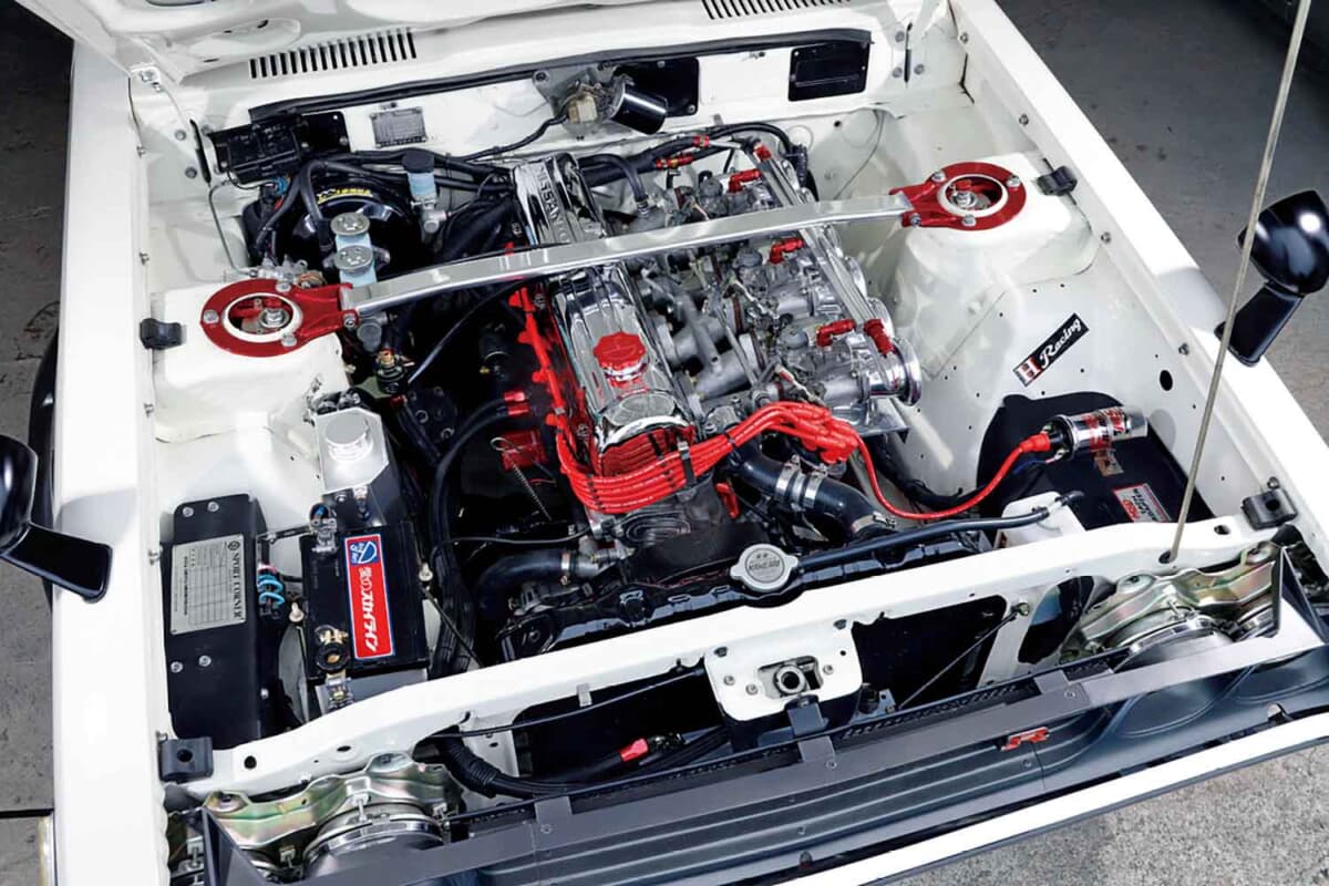 日産 スカイライン：ASW86ミリフルカウンタークランクなどを組み込み、ストリートでの扱いやすさと強烈なトルクを両立させたL28改3.2L仕様