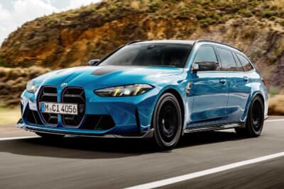 BMW M3CSツーリング：0-100km/h加速はわずか3.5秒という俊足を誇る（いずれも欧州仕様値）。燃料消費率はWLTCモードで9.6km/Lとなる