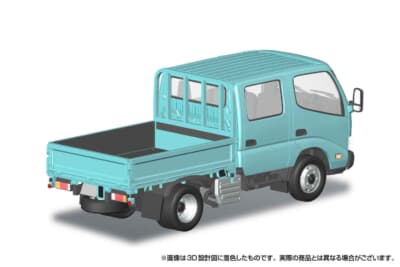 アオシマ 日野デュトロ ダブルキャブ:テールランプやバンパーの細かな塗り分けも付属のシールで手軽に再現可能