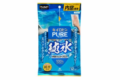 プロスタッフ キイロビン ピュアウエットクロス A83:純水と専用クリーナーの相乗効果でガンコな汚れを除去。拭きスジを残さず透明感のある仕上がりに