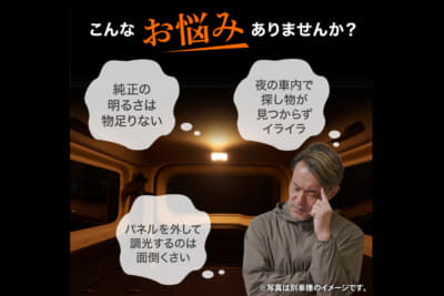 トヨタ 30系アルファード/ヴェルファイア:夜間の車内が暗いというミニバンオーナーの悩みを解消するCRAFTWORKSの専用LEDルームランプ