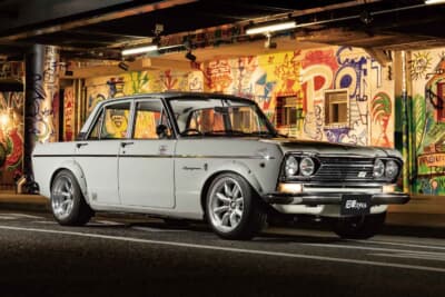 日産 プリンス・スカイライン：RSワタナベの16インチホイールとミシュランタイヤの組み合わせが、強力な2JZエンジンのパワーを路面へと確実に伝達する