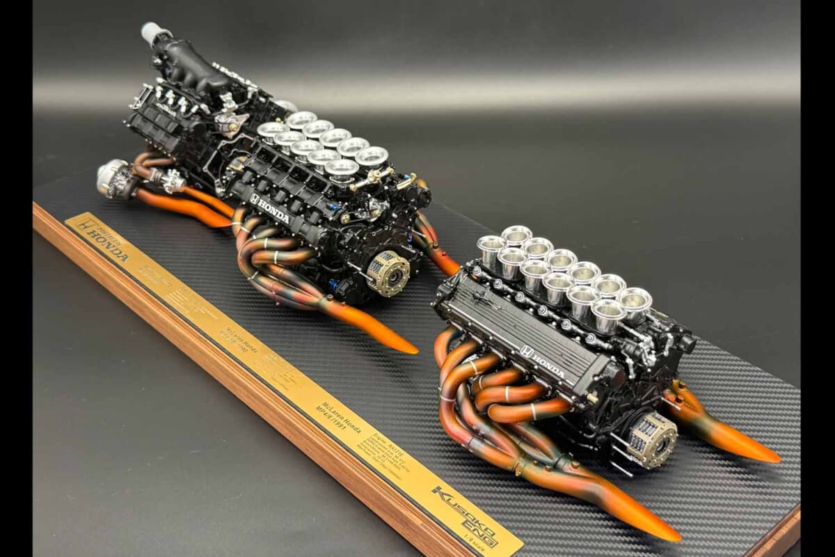 ホンダ全面協力で実物を分解解析。セナのF1エンジン3基を1/6再現した22