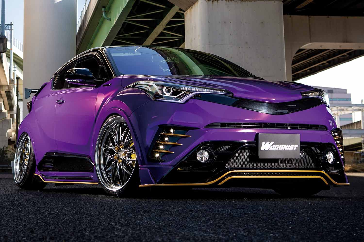 GT-Rのダクト移植し後席はスピーカーに。全身ムラサキのトヨタC-HR