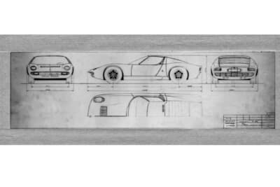 ランボルギーニ ミウラのデザインスケッチ
