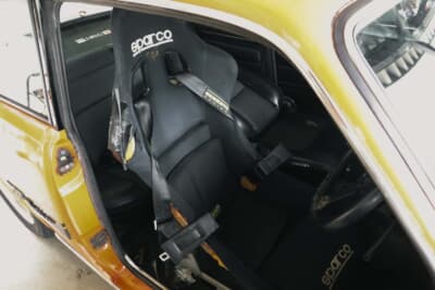 いすゞ ベレット　1600GT：ジムカーナ用にシートはスパルコのフルバケットシートをセットする
