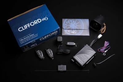 クリフォード G6:本体ユニットやサイレン、アンサーバックリモコンなどが揃うカーセキュリティのフルセット内容