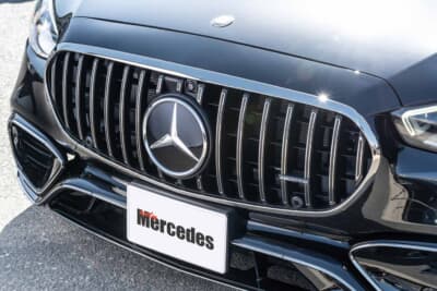メルセデス・ベンツ S500:パナメリカーナグリルと純正レーダーシステムの誤作動防止に最善を尽くしたセッティングで、機能と美しさを両立させている