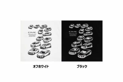 オフホワイトとブラックで見比べる歴代シビックのバックプリント