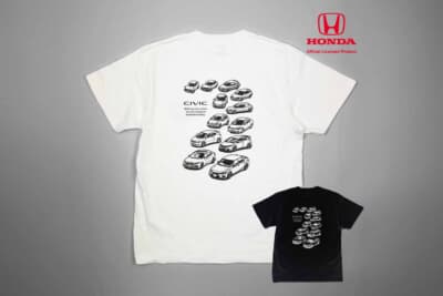 本田技研工業公認のライセンスを取得したCIVICヒストリー Tシャツ